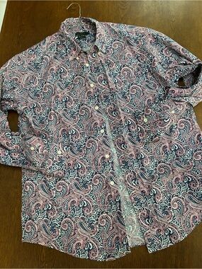 JCREW Women’s Paisley Button-Down Shirt -Pink/Navy. Button down collar. w Jeans!